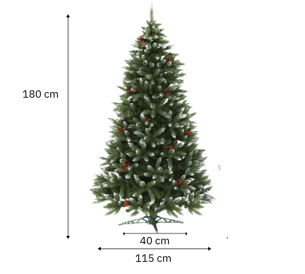 Vianočný stromček Smrek 180cm luxury diamond s jarabinou